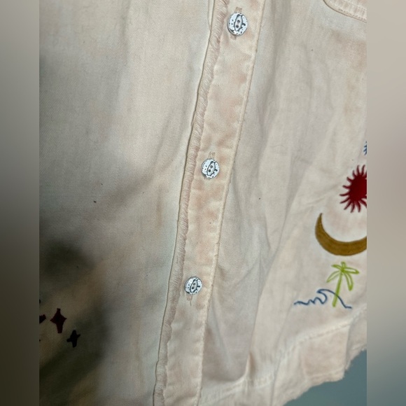 Free People Reef Break embroidered denim shirt jacket in pink - Picture 10 of 11